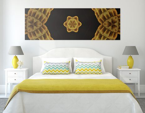 TABLOU MANDALA INTERESANTĂ AURIE - TABLOURI FENG SHUI - TABLOURI