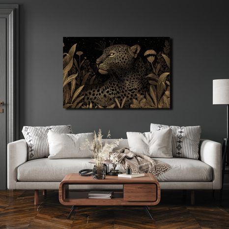 OBRAZ LEOPARD V NOČNÍ DŽUNGLI - OBRAZY LVI A TYGŘI - OBRAZY