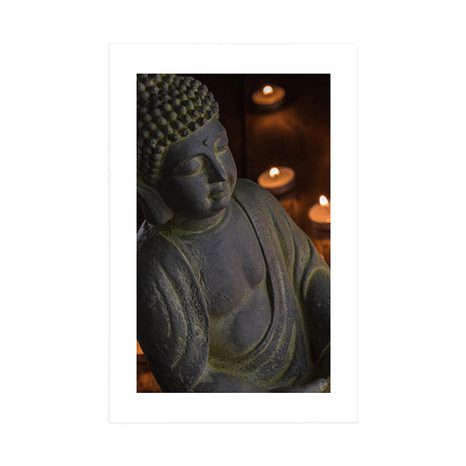 POSTER WITH MOUNT BUDDHA FULL OF HARMONY - FENG SHUI - POSTERS