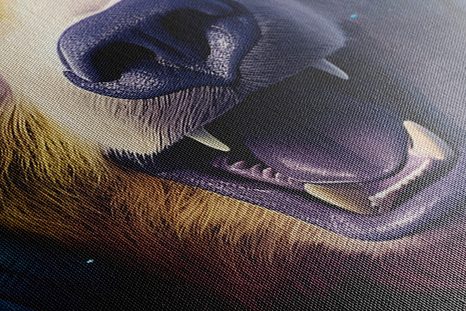 QUADRO SU TELA – ORSO CON CUFFIE - QUADRI DI ANIMALI DA FESTA CON LE CUFFIE - STAMPE E QUADRI