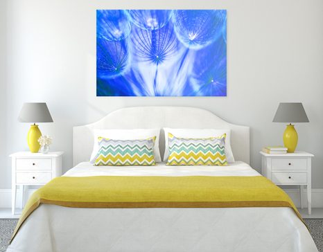 STAMPA SU TELA – SOFFIONE IN TONALITÀ BLU - QUADRI DI FIORI - STAMPE E QUADRI