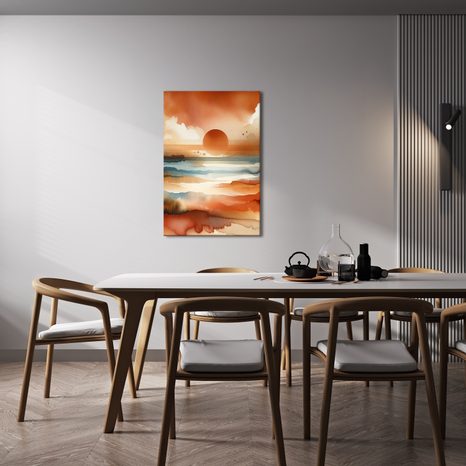 WANDBILD ROTER HIMMEL ÜBER DEM MEER - BILDER VON SONNENAUFGANG UND SONNENUNTERGANG - BILDER