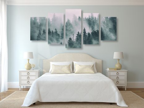 TABLOU 5-PIESE MUNȚI ÎN CEAȚĂ - TABLOU NATURĂ ȘI PEISAJE NATURALE - TABLOURI