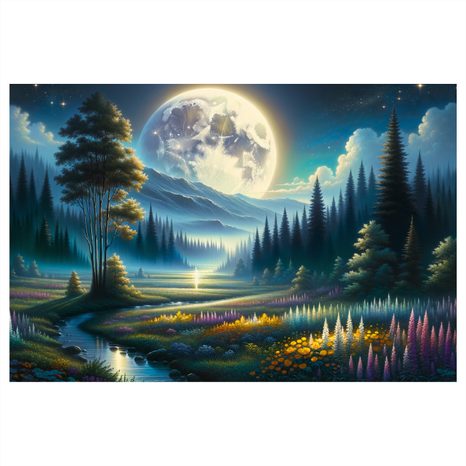 OBRAZ MAGICKÉ ÚDOLÍ PŘI SVITU MĚSÍCE - OBRAZY - TOTÁLNÍ VÝPRODEJ 🔥