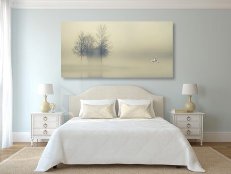 КАРТИНА НА ПЛАТНО – ДЪРВЕТА В МЪГЛА - КАРТИНИ НА ПРИРОДАТА И ПЕЙЗАЖИ - КАРТИНИ