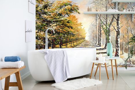 TAPETE HERBSTLICHE BAUMALLEE - TAPETEN - 🔥 TOTALAUSVERKAUF