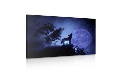 TABLOU LUPUL ÎN LUNA PLINĂ - TABLOURI ANIMALE - TABLOURI