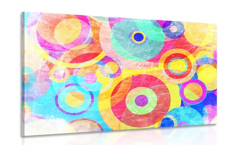 CANVAS PRINT CIRCLES FULL OF COLORS - POP ART PICTURES - PICTURES