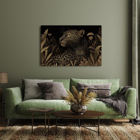 OBRAZ LEOPARD V NOČNÍ DŽUNGLI - OBRAZY LVI A TYGŘI - OBRAZY