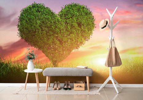 TAPETA STROM VE TVARU SRDCE - TAPETY PŘÍRODA - TAPETY