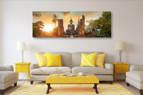 КАРТИНА НА ПЛАТНО – СТАТУЯ НА БУДА В ПАРК СУКХОТАЙ - ФЪН ШУЙ КАРТИНИ - КАРТИНИ