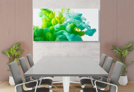 КАРТИНА НА ПЛАТНО – МАСТИЛО В ЗЕЛЕНИ НЮАНСИ - АБСТРАКТНИ КАРТИНИ - КАРТИНИ