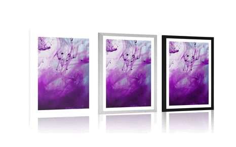 AFFICHE AVEC PASSE-PARTOUT – ABSTRACTION VIOLETTE MAGIQUE - ABSTRAIT ET À MOTIFS - AFFICHES