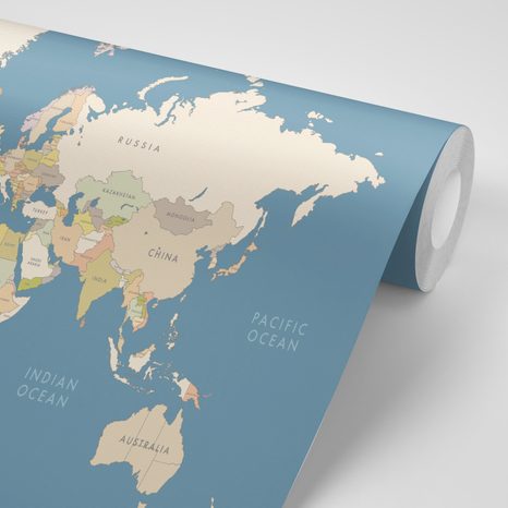 CARTA DA PARATI AUTOADESIVA – MAPPA CON ELEMENTI VINTAGE - CARTA DA PARATI AUTOADESIVE - CARTA DA PARATI