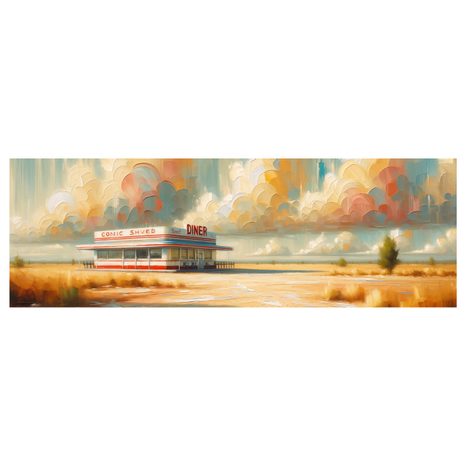 SLIKA BISTRO OB CESTI - VINTAGE IN RETRO SLIKE - SLIKE