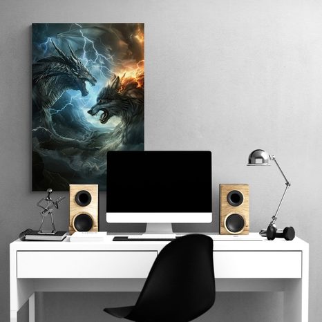 OBRAZ SOUBOJ DRAKA A VLKA - DOVIDO CHALLENGE - OBRAZY