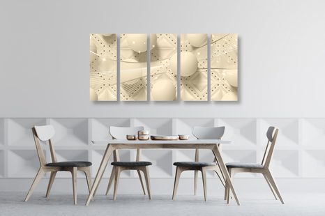 5-RÉSZES KÉP VAGÁNY SZÉPIA KIVITELBEN - FEKETE-FEHÉR KÉPEK - KÉPEK