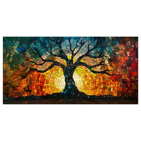 WANDBILD STRAHLENDER LEBENSBAUM - BILDER BÄUME DES LEBENS - BILDER