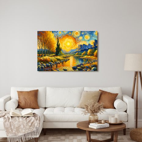 OBRAZ SLUNCE NAD ŘEKOU - OBRAZY VÝCHOD A ZÁPAD SLUNCE - OBRAZY