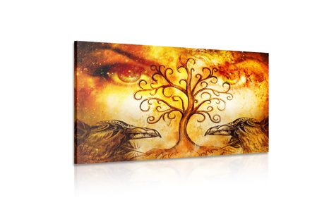 CANVAS PRINT TREE OF LIFE WITH RAVENS - OBRAZY STROMY ŽIVOTA - PICTURES