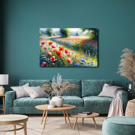 WANDBILD ZAUBER EINES SOMMERMORGENS AUF DER WIESE - WANDBILDER FELDER UND WIESEN - BILDER