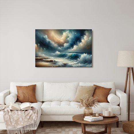 OBRAZ BOUŘE NAD OCEÁNEM - OBRAZY MOŘE A PLÁŽ - OBRAZY