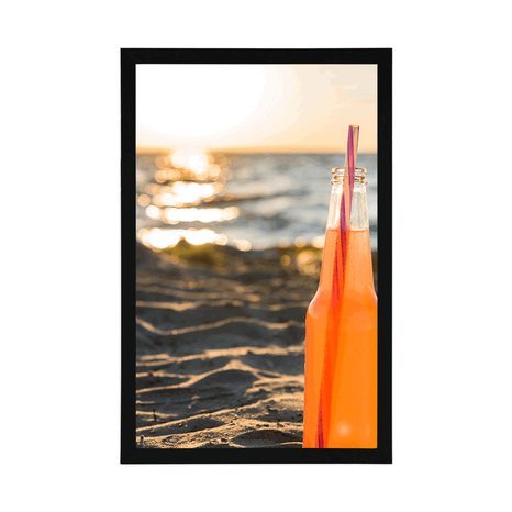 PLAKAT OSVJEŽAVAJUĆE PIĆE NA PLAŽI - PRIRODA - PLAKATI