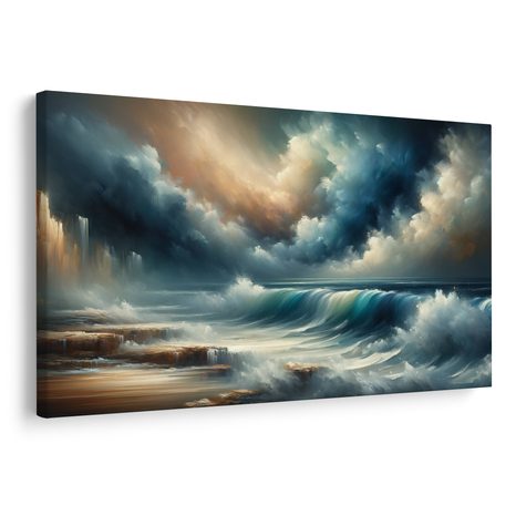 OBRAZ BOUŘE NAD OCEÁNEM - OBRAZY MOŘE A PLÁŽ - OBRAZY