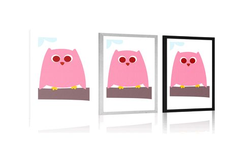 PLAKÁT S PASPARTOU ROZTOMILÉ SOVIČKY - ZVÍŘÁTKA - PLAKÁTY