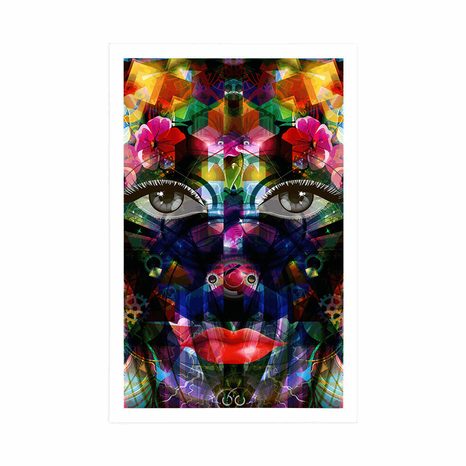 PLAGÁT ABSTRAKTNÁ ŽENSKÁ TVÁR - POP ART - PLAGÁTY