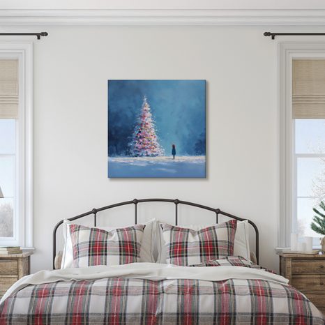 WANDBILD WINTERMÄRCHEN MIT WEIHNACHTSBAUM - WEIHNACHTS- UND WINTERBILDER - BILDER