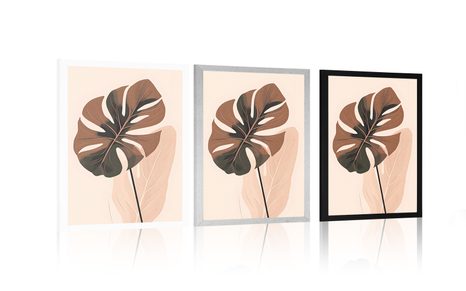 POSTER ABSTRAKTE BOTANISCHE FORMEN MONSTERA - ABSTRAKTE FORMEN - POSTER