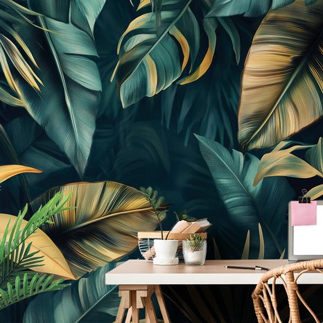 SELBSTKLEBENDE TAPETE PALMEN- UND BANANENBLÄTTER - TAPETEN - 🔥 TOTALAUSVERKAUF
