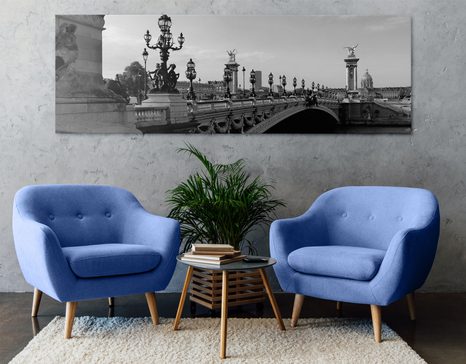 OBRAZ MOST ALEXANDRA III. V PAŘÍŽI V ČERNOBÍLÉM PROVEDENÍ - ČERNOBÍLÉ OBRAZY - OBRAZY