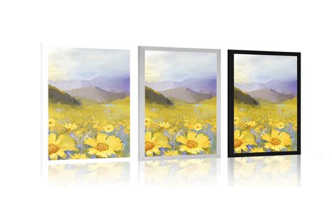 POSTER FELD VOLL VON GÄNSEBLÜMCHEN - BLUMEN - POSTER