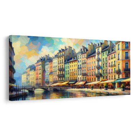 OBRAZ KAVÁRNY NA NÁBŘEŽÍ - OBRAZY MĚSTA - OBRAZY