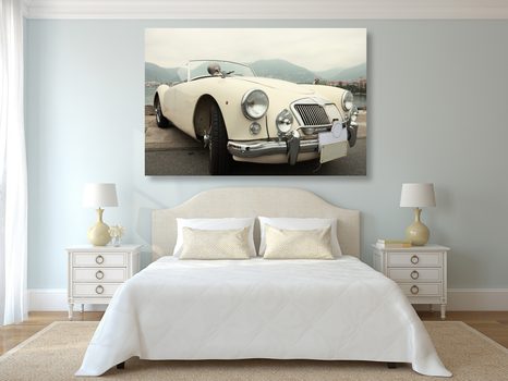 TABLOU VETERAN ALB DE LUX - TABLOURI CU MAȘINI - TABLOURI