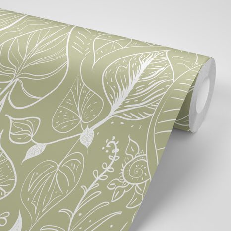 PAPIER PEINT – FEUILLES MAGIQUES EN VERT - PAPIERS PEINTS NATURE - PAPIERS PEINTS PANORAMIQUES