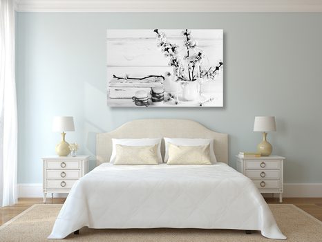 OBRAZ RUSTIKÁLNÍ ZÁTIŠÍ V ČERNOBÍLÉM PROVEDENÍ - ČERNOBÍLÉ OBRAZY - OBRAZY