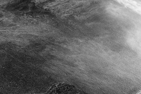 SLIKA ZNAMENITI SLAP NA ISLANDIJI V ČRNOBELI IZVEDBI - SLIKE SLAPOVI - SLIKE