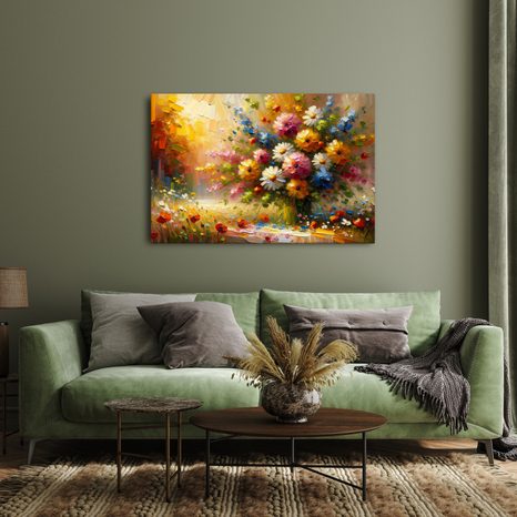 OBRAZ PESTROBAREVNÁ KYTICE - OBRAZY KVĚTŮ - OBRAZY