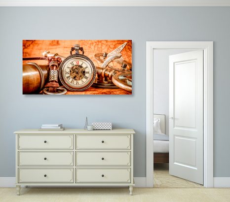 QUADRO SU TELA – OROLOGI DEL PASSATO - QUADRI VINTAGE E RETRÒ - STAMPE E QUADRI