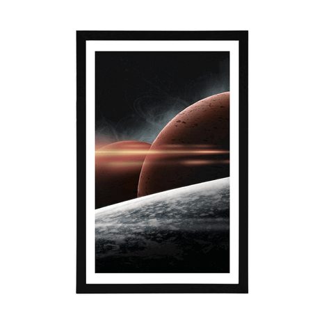 PLAKAT S PASPARTUOM PLANETI U GALAKSIJI - SVEMIR I ZVIJEZDE - PLAKATI