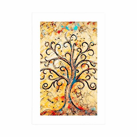 POSTER WITH MOUNT SYMBOL OF THE TREE OF LIFE - FENG SHUI - POSTERS