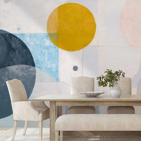 SAMOLEPIACA TAPETA PASTELOVÉ GEOMETRICKÉ KRUHY - ABSTRAKTNÉ TAPETY - TAPETY