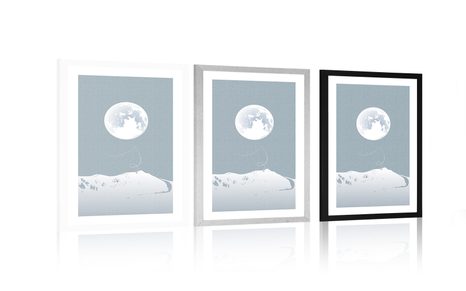 PLAKÁT S PASPARTOU ÚPLNĚK MĚSÍCE - MOTIVY Z NAŠÍ DÍLNY - PLAKÁTY