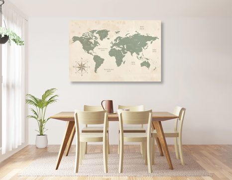 QUADRO IN SUGHERO – MAPPA DEL MONDO DISCRETA - QUADRI SU SUGHERO - STAMPE E QUADRI