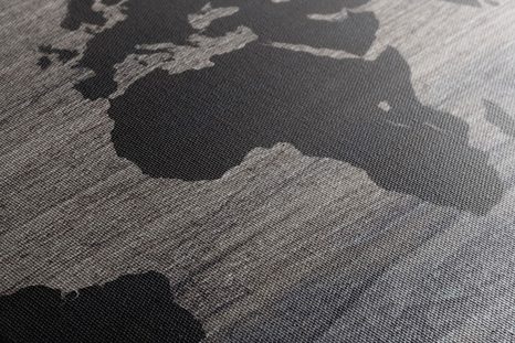 OBRAZ NA KORKU MAPA SVĚTA NA TMAVÉM DŘEVĚ - OBRAZY NA KORKU - OBRAZY