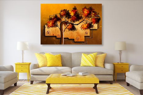 WANDBILD AFRIKANISCHER BAUM IM ETHNISCHEN STIL - BILDER BÄUME DES LEBENS - BILDER