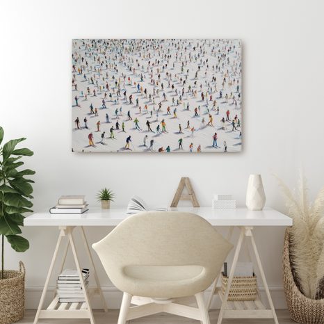 VÁNOČNÍ OBRAZ ZIMNÍ RADOVÁNKY NA SVAHU - VÁNOČNÍ A ZIMNÍ OBRAZY - OBRAZY